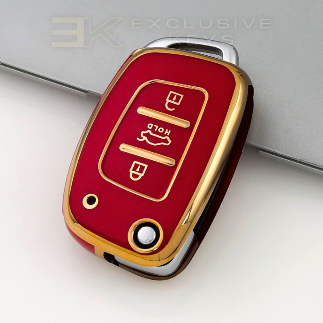 Coque de clé Hyundai – 3 boutons (coffre HOLD – bouton central)