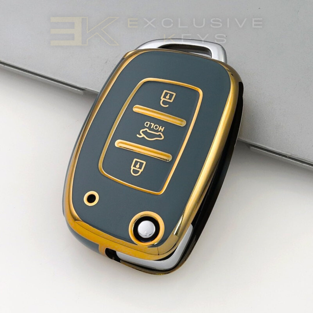 Coque de clé Hyundai – 3 boutons (coffre HOLD – bouton central)