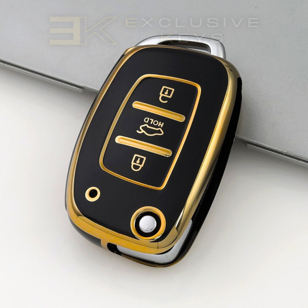 Coque de clé Hyundai – 3 boutons (coffre HOLD – bouton central)