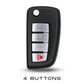 Coque de clé Nissan– 4 boutons